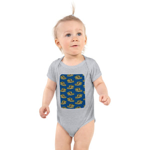 Furrow & Fields Baby Bodysuit Heather / 12 months Baby New Holland CR9.90 Combine Bodysuit – Blue Pattern Quality Farmers Merch
