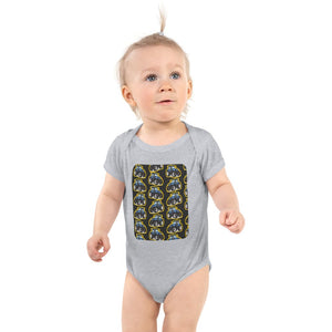 Furrow & Fields Baby Bodysuit Heather / 12 months Baby New Holland T7.225 Tractor Bodysuit – Charcoal Pattern Quality Farmers Merch