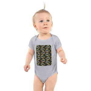 Furrow & Fields Baby Bodysuit Heather / 12 months Baby New Holland TM 135 Tractor Bodysuit – Charcoal Pattern Quality Farmers Merch