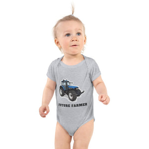 Furrow & Fields Baby Bodysuit Heather / 12 months Baby New Holland TM 135 Tractor Bodysuit – Future Farmer Quality Farmers Merch