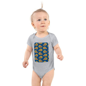Furrow & Fields Baby Bodysuit Heather / 12 months Baby New Holland TX66 Combine Bodysuit – Blue Pattern Quality Farmers Merch