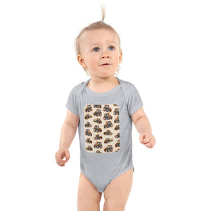 Furrow & Fields Baby Bodysuit Heather / 12 months Baby Renault Tractors Bodysuit – Cream Pattern Quality Farmers Merch