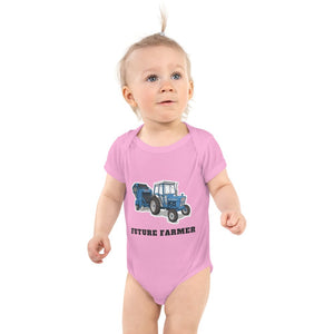 Furrow & Fields Baby Bodysuit Pink / 12 months Baby Ford 7600 Tractor Bodysuit – Future Farmer Quality Farmers Merch