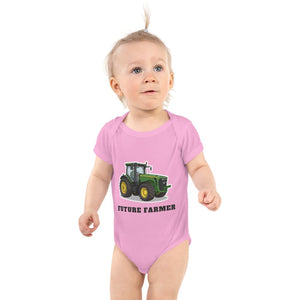 Furrow & Fields Baby Bodysuit Pink / 12 months Baby John Deere 8345R Tractor Bodysuit – Future Farmer Quality Farmers Merch