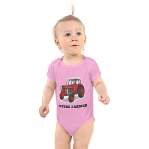 Furrow & Fields Baby Bodysuit Pink / 12 months Baby Massey Ferguson 188 Tractor Bodysuit – Future Farmer Quality Farmers Merch