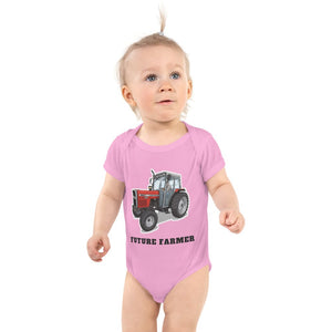 Furrow & Fields Baby Bodysuit Pink / 12 months Baby Massey Ferguson 390T Tractor Bodysuit – Future Farmer Quality Farmers Merch