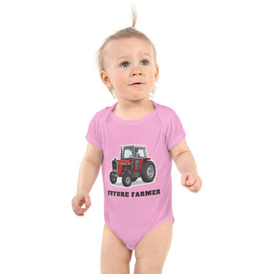 Furrow & Fields Baby Bodysuit Pink / 12 months Baby Massey Ferguson 590 Tractor Bodysuit – Future Farmer Quality Farmers Merch