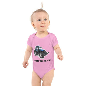 Furrow & Fields Baby Bodysuit Pink / 12 months Baby New Holland TM 135 Tractor Bodysuit – Born to Farm Quality Farmers Merch