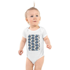 Furrow & Fields Baby Bodysuit White / 12 months Baby Ford 4000 Tractor Bodysuit – Cream Pattern Quality Farmers Merch