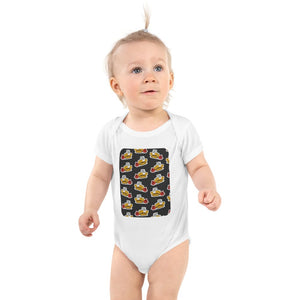 Furrow & Fields Baby Bodysuit White / 12 months Baby JCB 112 Digger Bodysuit – Charcoal Pattern Quality Farmers Merch