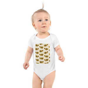 Furrow & Fields Baby Bodysuit White / 12 months Baby JCB 3CX Sitemaster SRS Digger Bodysuit – Cream Pattern Quality Farmers Merch