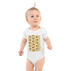 Furrow & Fields Baby Bodysuit White / 12 months Baby JCB 804 Digger Bodysuit – Cream Pattern Quality Farmers Merch