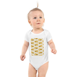 Furrow & Fields Baby Bodysuit White / 12 months Baby JCB 806 Digger Bodysuit – Cream Pattern Quality Farmers Merch