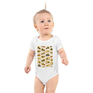 Furrow & Fields Baby Bodysuit White / 12 months Baby JCB Diggers Bodysuit – Cream Pattern Quality Farmers Merch