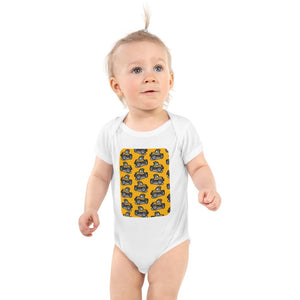 Furrow & Fields Baby Bodysuit White / 12 months Baby JCB Fastrac 3190 Tractor Bodysuit – Yellow Pattern Quality Farmers Merch
