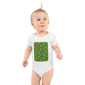 Furrow & Fields Baby Bodysuit White / 12 months Baby John Deere 530 Combine Bodysuit – Green Pattern Quality Farmers Merch