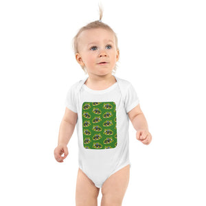 Furrow & Fields Baby Bodysuit White / 12 months Baby John Deere 6910 Tractor Bodysuit – Green Pattern Quality Farmers Merch