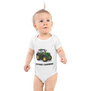 Furrow & Fields Baby Bodysuit White / 12 months Baby John Deere 6R 250 Tractor Bodysuit – Future Farmer Quality Farmers Merch