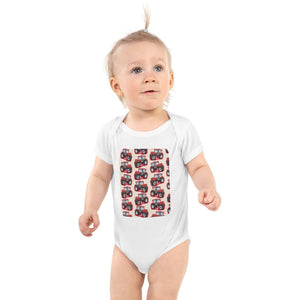 Furrow & Fields Baby Bodysuit White / 12 months Baby Massey Ferguson 3090 Tractor Bodysuit – Cream Pattern Quality Farmers Merch