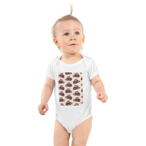 Furrow & Fields Baby Bodysuit White / 12 months Baby Massey Ferguson 375 Tractor Bodysuit – Cream Pattern Quality Farmers Merch