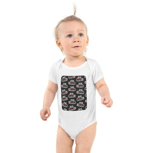 Furrow & Fields Baby Bodysuit White / 12 months Baby Massey Ferguson 6255 Tractor Bodysuit – Charcoal Pattern Quality Farmers Merch