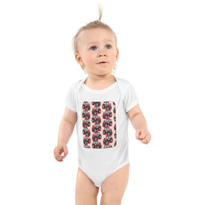 Furrow & Fields Baby Bodysuit White / 12 months Baby Massey Ferguson 690 Tractor Bodysuit – Cream Pattern Quality Farmers Merch
