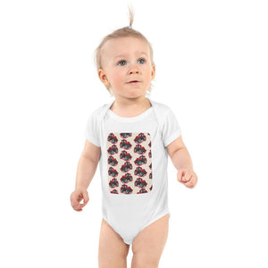 Furrow & Fields Baby Bodysuit White / 12 months Baby Massey Ferguson 7495 Tractor Bodysuit – Cream Pattern Quality Farmers Merch
