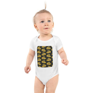 Furrow & Fields Baby Bodysuit White / 12 months Baby New Holland 8070 Combine Bodysuit – Charcoal Pattern Quality Farmers Merch