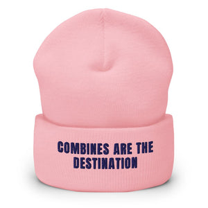 Furrow & Fields Baby Pink Combines Are the Destination | Cuffed Beanie Quality Farmers Merch