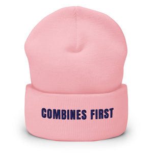 Furrow & Fields Baby Pink Combines First | Cuffed Beanie Quality Farmers Merch