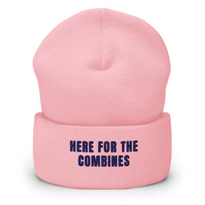 Furrow & Fields Baby Pink Here for the Combines | Cuffed Beanie Quality Farmers Merch