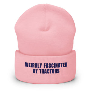 Furrow & Fields Baby Pink Weirdly Fascinated by Tractors | Cuffed Beanie Quality Farmers Merch