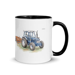 Furrow & Fields Black / 11 oz Ford 7810 Generation III Watercolor | Mug with Color Inside Quality Farmers Merch