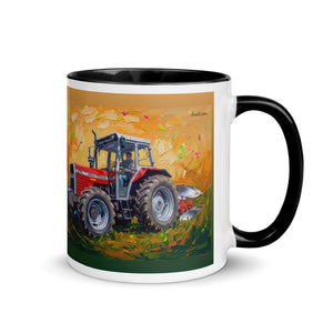 Furrow & Fields Black / 11 oz Massey Ferguson 375 Splash Art | Mug with Color Inside Quality Farmers Merch