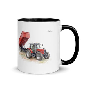 Furrow & Fields Black / 11 oz Massey Ferguson 6180 Watercolor | Mug with Color Inside Quality Farmers Merch