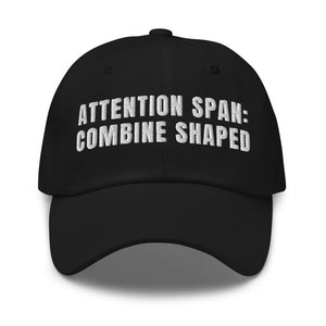 Furrow & Fields Black Attention Span: Combine Shaped | Classic Dad Hat Quality Farmers Merch