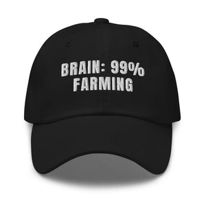 Furrow & Fields Black Brain: 99% Farming | Classic Dad Hat Quality Farmers Merch