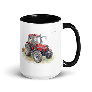 Furrow & Fields Black Case IH 4240 XL Pro Watercolor | 15 oz Mug with Color Inside Quality Farmers Merch