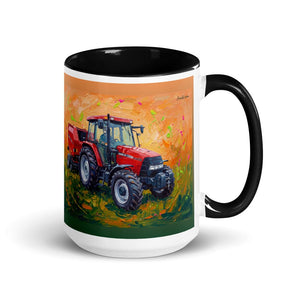 Furrow & Fields Black Case IH Maxxum MXM130 Splash Art | 15 oz Mug with Color Inside Quality Farmers Merch