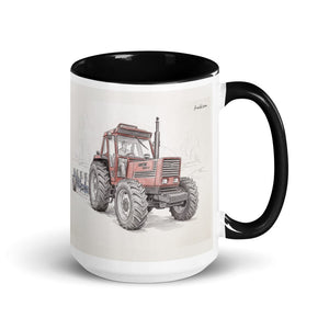 Furrow & Fields Black Fiat 1880 Pencil Sketch | 15 oz Mug with Color Inside Quality Farmers Merch