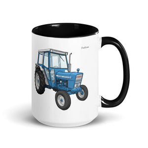 Furrow & Fields Black Ford 4600 Cartoon | 15 oz Mug with Color Inside Quality Farmers Merch