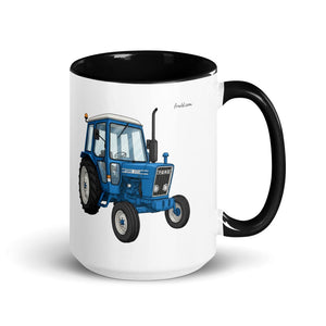 Furrow & Fields Black Ford 4600 Cartoon (Front) | 15 oz Mug with Color Inside Quality Farmers Merch