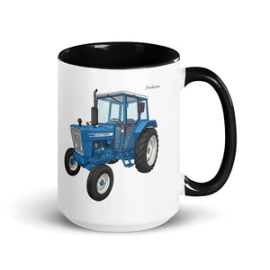 Furrow & Fields Black Ford 4600 Cartoon (Side) | 15 oz Mug with Color Inside Quality Farmers Merch