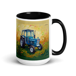 Furrow & Fields Black Ford 4600 Splash Art | 15 oz Mug with Color Inside Quality Farmers Merch