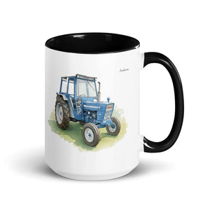 Furrow & Fields Black Ford 4600 Watercolor | 15 oz Mug with Color Inside Quality Farmers Merch