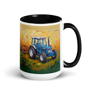 Furrow & Fields Black Ford 7810 Generation III Splash Art | 15 oz Mug with Color Inside Quality Farmers Merch