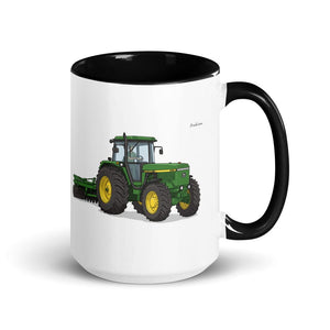Furrow & Fields Black John Deere 4955 Illustration | 15 oz Mug with Color Inside Quality Farmers Merch
