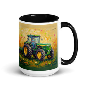 Furrow & Fields Black John Deere 4955 Splash Art | 15 oz Mug with Color Inside Quality Farmers Merch