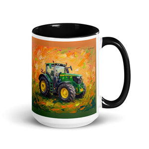 Furrow & Fields Black John Deere 6R 250 Splash Art | 15 oz Mug with Color Inside Quality Farmers Merch