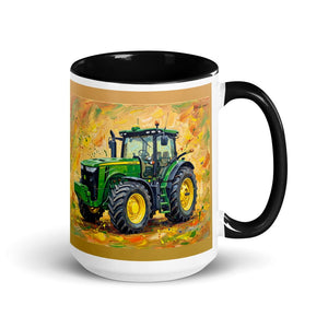 Furrow & Fields Black John Deere 8345R Splash Art | 15 oz Mug with Color Inside Quality Farmers Merch